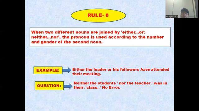 SPOTTING ERROR RULES BASED ON PRONOUN BY NILANJAN SIR(PART-2) смотреть онлайн