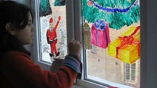 рисунки на окнах смотреть онлайн