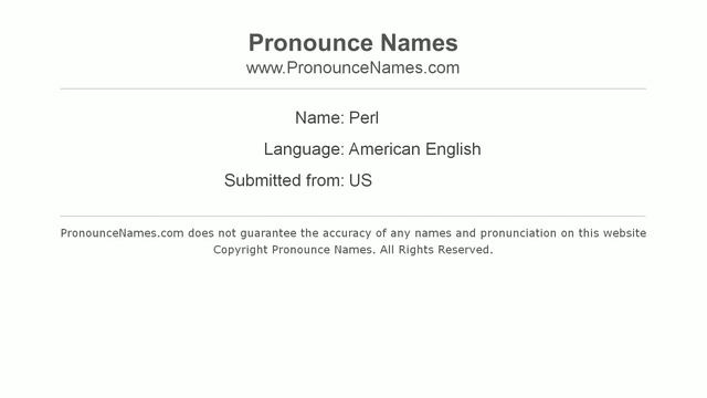 How to pronounce Perl (American English/US) - PronounceNames.com смотреть онлайн