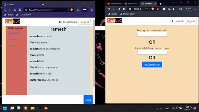 Real time chat application using django channels смотреть онлайн