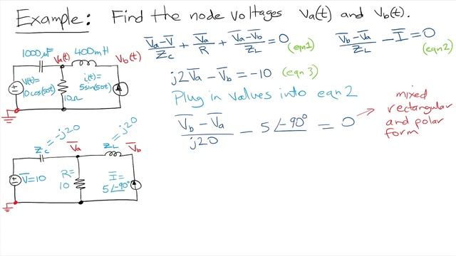 AC Node Voltage Analysis example смотреть онлайн