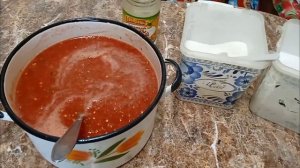 Аджика из  перезрелых помидор без варки «Огонек».Остро и очень вкусно.Сьедается очень быстро.