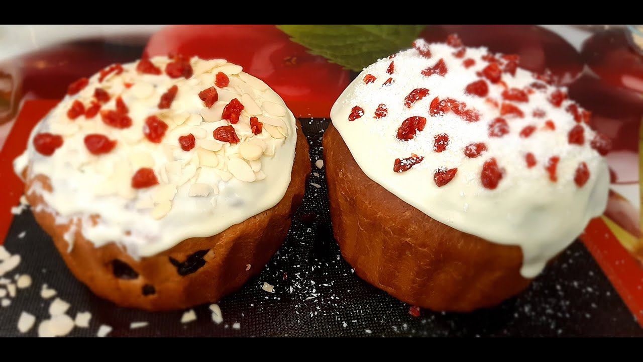 Праздничные куличи к светлому празднику Пасхи + глазурь быстрого приготовления. смотреть онлайн