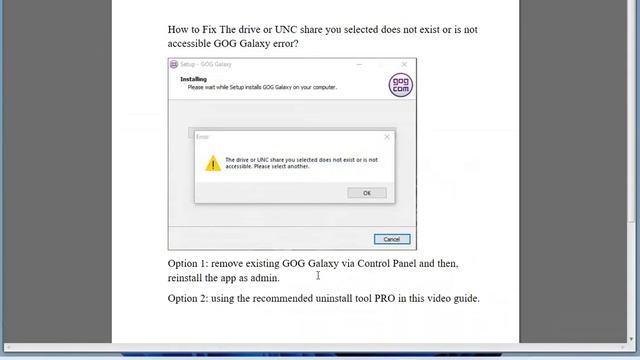 Fix The driver/UNC share you selected not exist/accessible GOG Galaxy error in Windows 11/10 смотреть онлайн