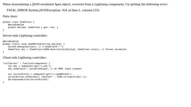 Salesforce: System.JSONException: N/A смотреть онлайн