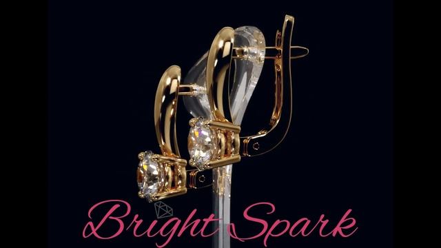 Серьги-классика из желтого золота с английским замком Morgan 2 карата от Bright Spark смотреть онлайн