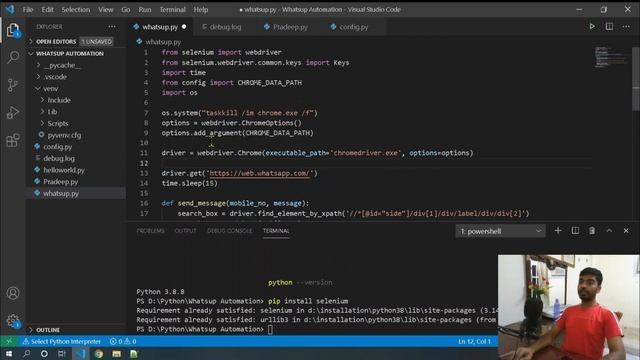 WhatsApp Automation with QR Code using Python Selenium смотреть онлайн