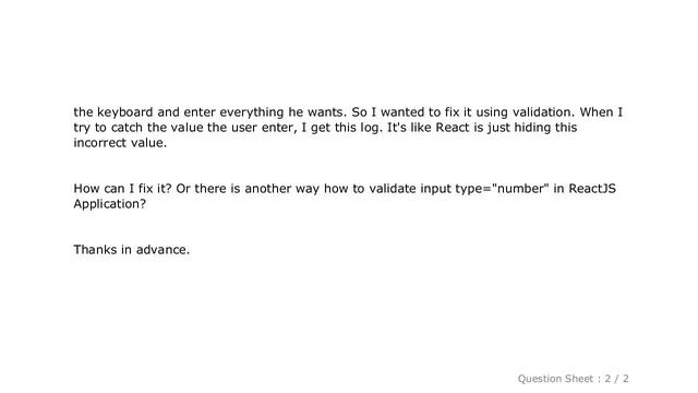 HTML : How to validate input type="number" in ReactJS? смотреть онлайн
