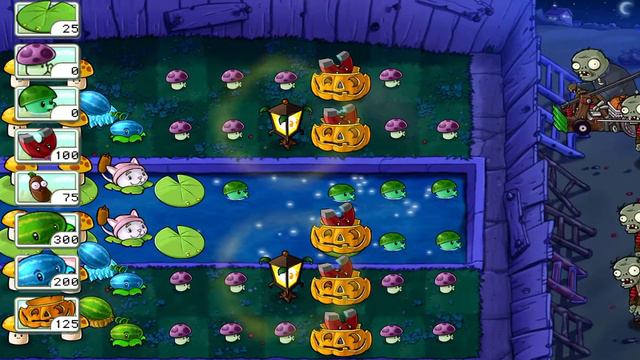Plants vs zombies - Survival (Fog), выживание (туман) смотреть онлайн