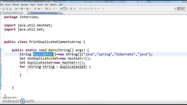 Write java program to find duplicate elements in array in java смотреть онлайн