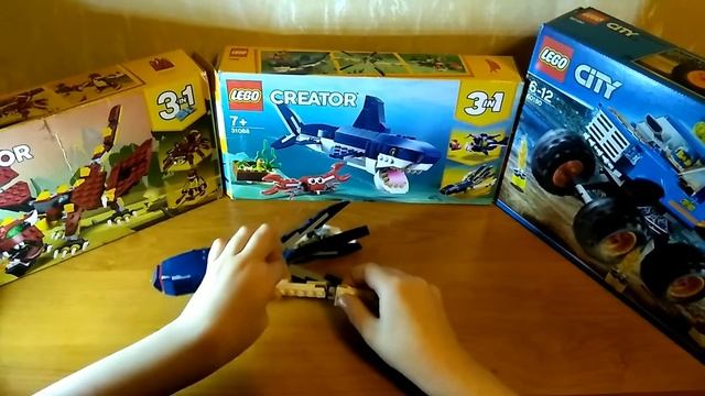 Набор Морские обитатели,сборка осьминог .Акула Лего Креатор 31088 смотреть онлайн