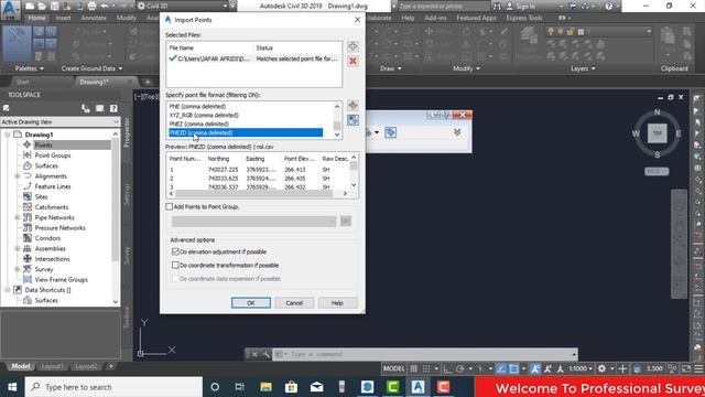How to import points in AutoCAD civil 3D || lesson 01 || смотреть онлайн