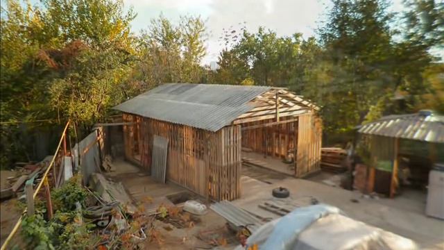 гараж из поддонов