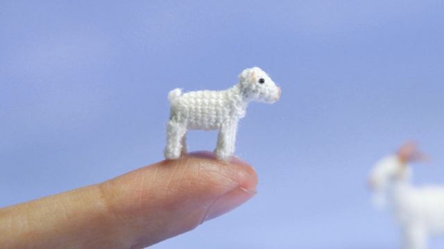 Crochet Goat Family - Doll House - Micro Amigurumi Crochet