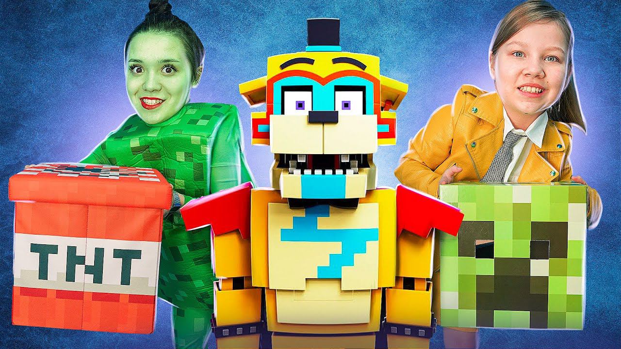 Freddy Security Breach is in Minecraft! Xenia is crazy about Minecraft in real life! смотреть онлайн