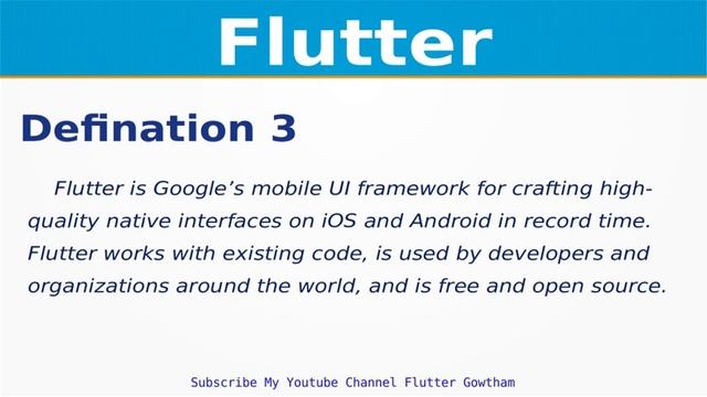 What is Flutter ? | Flutter Defination | Flutter for Mobile,Web,Desktop,Embedded | Android,iOS смотреть онлайн