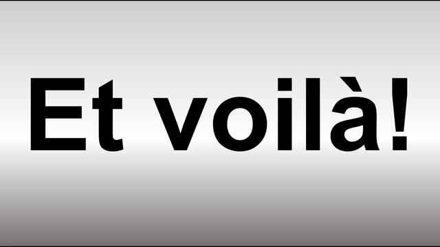 How to Pronounce Et voilà! смотреть онлайн