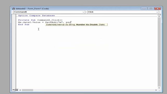 DateAdd function in ms access form using vba смотреть онлайн