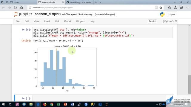 การสร้างกราฟด้วย seaborn: การสร้าง histogram ด้วย distplot смотреть онлайн