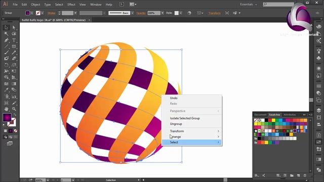Wrap Circle Logo Design With Globe Shape / Adobe illustrator Logo Design Tutorial смотреть онлайн
