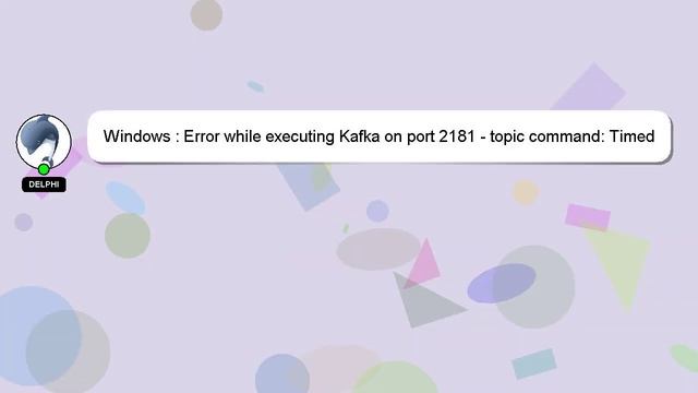 Windows : Error while executing Kafka on port 2181 - topic command: Timed out waiting for a node as смотреть онлайн