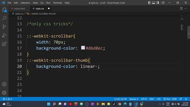 How to Remove or Change Scroll Bar with only CSS in HTML Website смотреть онлайн