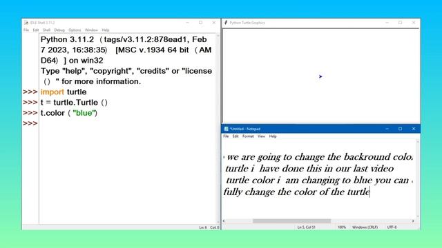 How to change background colour and turtle color in python by @Coding_and_more_with_nirmit#python смотреть онлайн