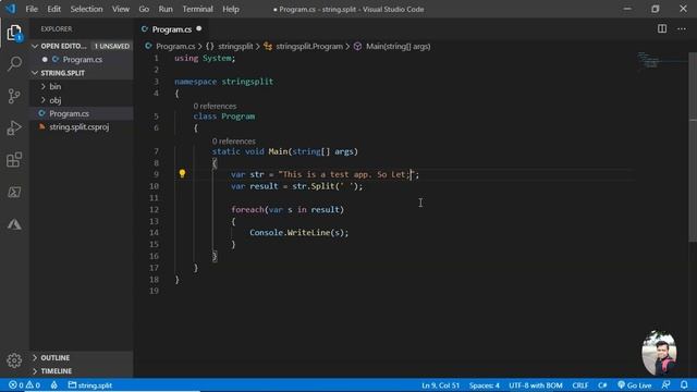 C# string.split смотреть онлайн