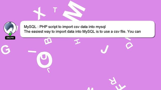 MySQL : PHP script to import csv data into mysql смотреть онлайн