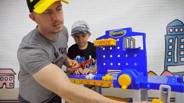 Мастерская Даника и Папы - Открытие. Готовим инструмент к работе. Развивающее видео для детей