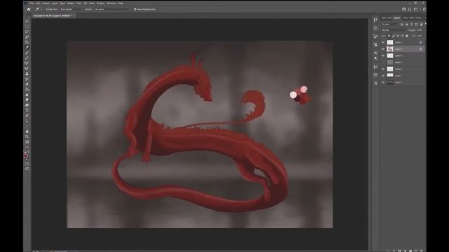 Ruby - dragon commission SPEEDPAINT (photoshop cc) смотреть онлайн