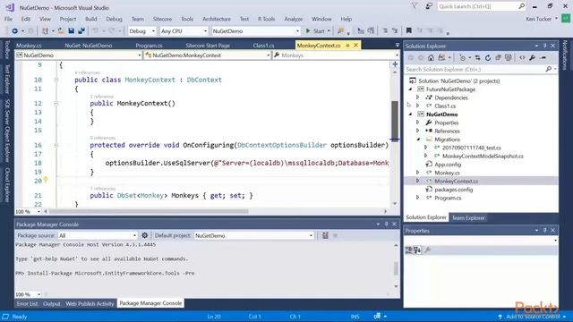 Exploring Visual Studio 2017 : Visual Studio Using NuGet | packtpub.com смотреть онлайн
