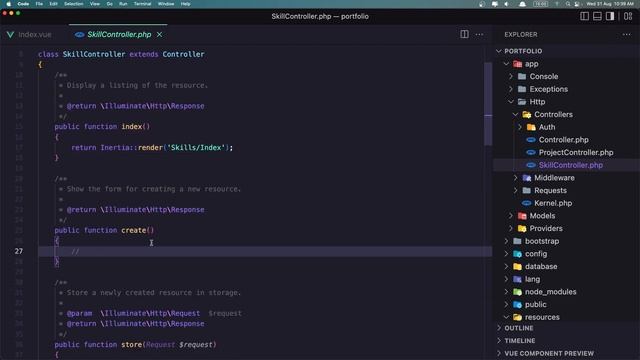 7 Add Link for Create Page | Portfolio Project with Laravel and Vuejs смотреть онлайн