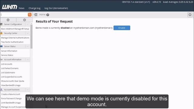 Disable or Enable Demo Mode in WHM смотреть онлайн