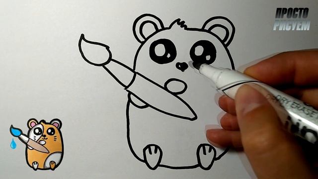 Как нарисовать МИЛОГО ХОМЯКА ХУДОЖНИКА, Рисунки для детей и начинающих смотреть онлайн