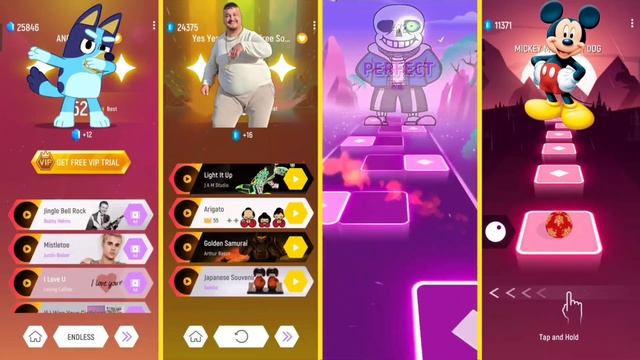 Oddbods Dog ? Skibidi Dom Yes Yes ? Undertale Sans ? Mickey Mouse - Tiles Hop смотреть онлайн