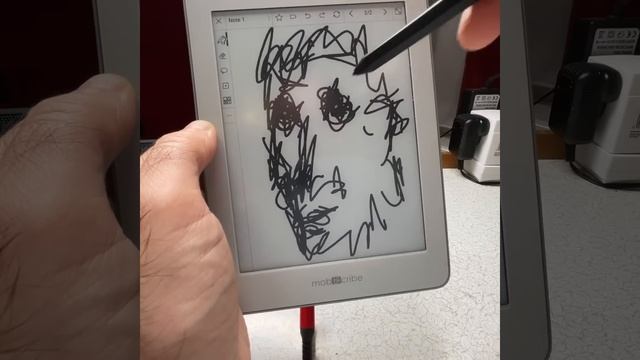drawing with mobiscribe e-ink android tablet with stylus #ASMR #HairyHands смотреть онлайн