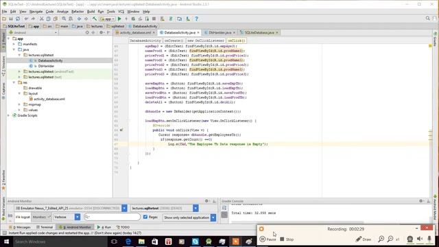 Android SQLite Database with example Project : part 17 смотреть онлайн