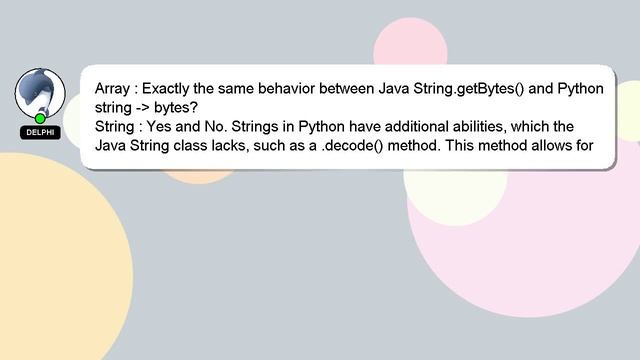 Array : Exactly the same behavior between Java String.getBytes() and Python string - bytes? смотреть онлайн