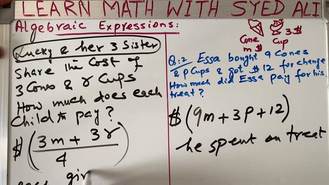 Writing Algebraic expressions from given statements “Learn Math With Syed Ali” 👍🔔Subscribe & Share смотреть онлайн