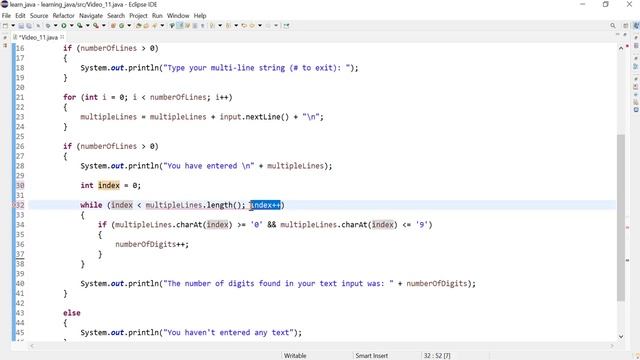 Java 11: How to convert a for loop into a while loop. смотреть онлайн