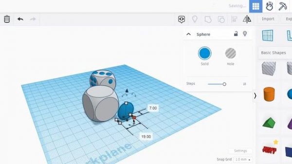 How to make dot dice in tinkercad 3D design