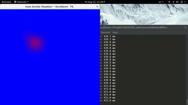 convect3dfinitedifftex - on CUDA C/C++, 3-dim. convection by finite difference with OpenGL texture смотреть онлайн