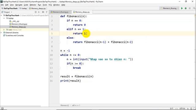 Bài tập Python: Số fibonacci thứ n - Đệ quy смотреть онлайн