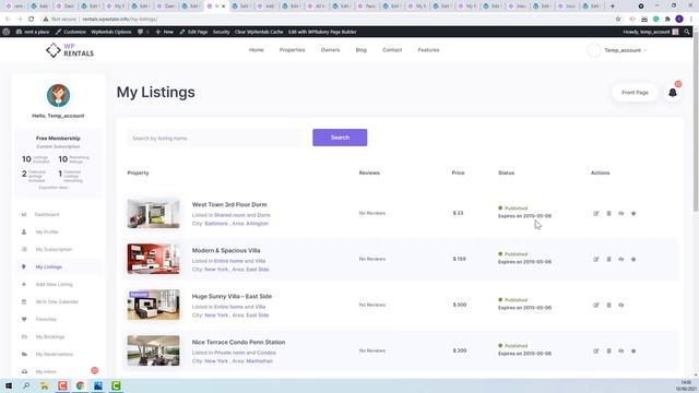 How to create User Dashboard pages in WpRentals WordPress Theme смотреть онлайн