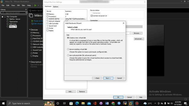 FATAL ERROR: No Harddrives Found Mikrotik -  Vmware Solution