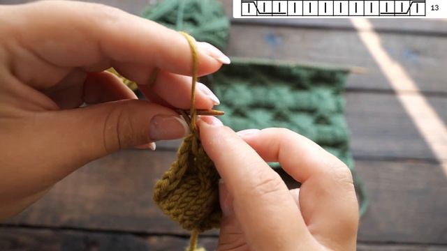 Рельефные ромбы – узор спицами ꧁꧂ Embossed Rhombuses - Knitting Pattern