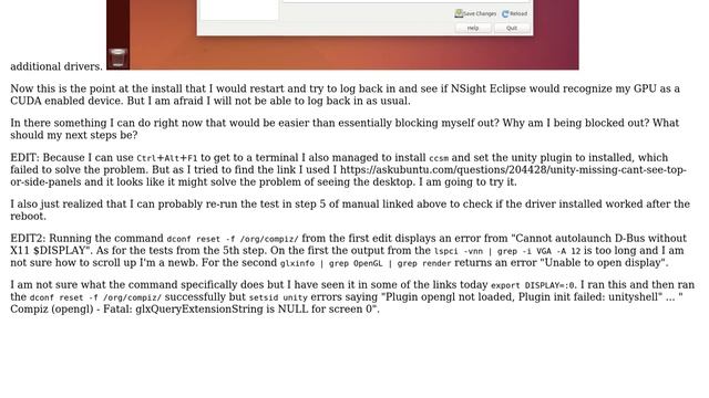 Ubuntu: Setting up fresh Ubuntu install for programming assignment - Nvidia, CUDA, NSight смотреть онлайн