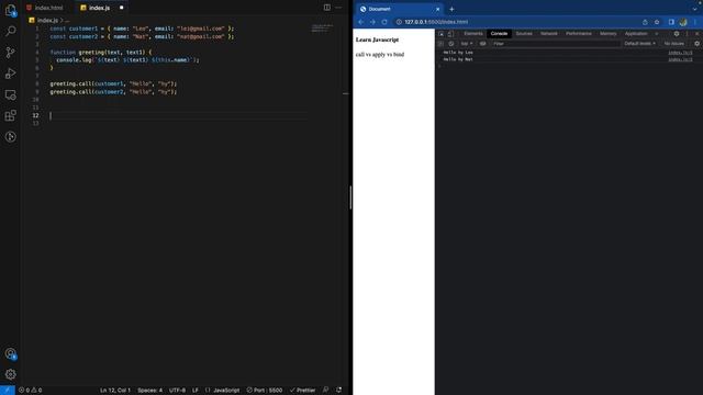 Call vs Apply vs Bind in Javascript смотреть онлайн